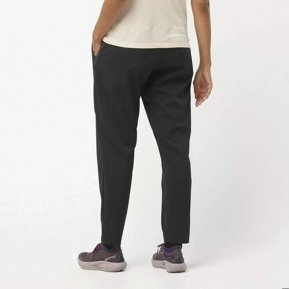 Salomon Runlife Pants Womens M Deep Black New Technical Running Hiking Climbing‎
